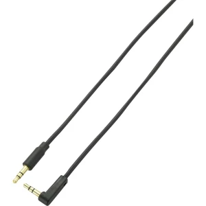 SpeaKa Professional-JACK audio priključni kabel [1x JACK utikač 3.5 mm - 1x JACK utikač 3.5 mm] 1 m crn pozlaćene utične spojnic slika