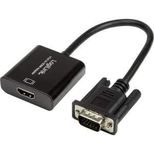 Adapter [1x Muški konektor VGA - 1x Ženski konektor HDMI] Crna LogiLink slika