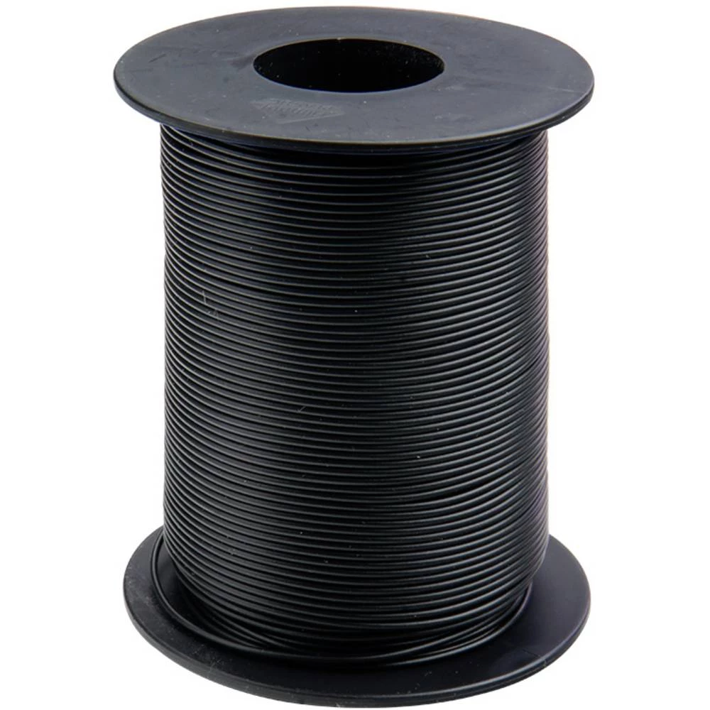 Donau Elektronik 125-S50-1 pletenica  1 x 0.25 mm² crna 50 m slika