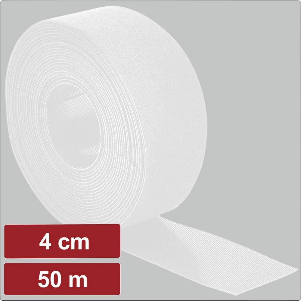 Electronic Garage EG25CA126 prianjajuća traka za povezivanje grip i mekana vunena tkanina (D x Š) 50 m x 4 cm bijela 50 slika