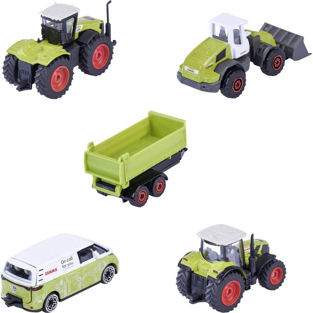 Majorette Claas, Volkswagen (VW) Claas Farm poklon paket od 5 dijelova gotovi model poljoprivredni model slika