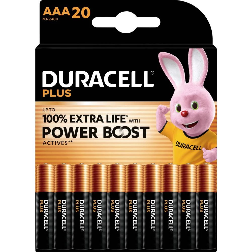 Duracell Plus Power Boost micro (AAA) baterija alkalno-manganov 1.5 V 20 kom. slika