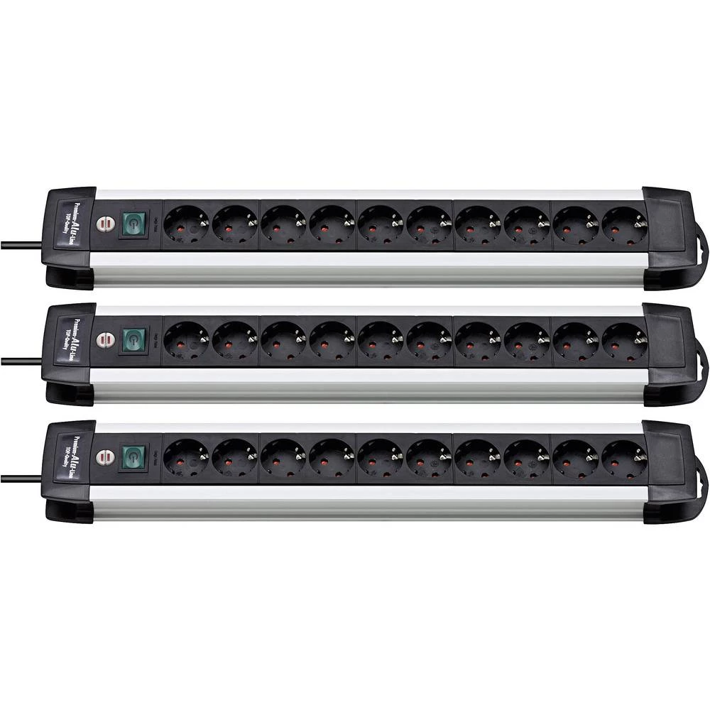 Brennenstuhl 1391000010 Razdjelna letva s prekidačem Crna, Aluminij boja Utičnica slika