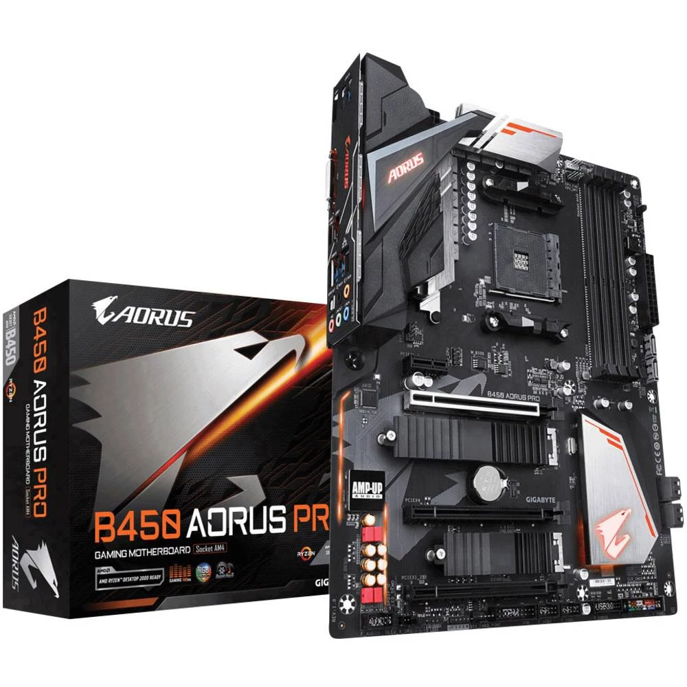 Matična ploča Gigabyte B450 AORUS PRO AMD Baza AMD AM4 Faktor oblika ATX Set čipova matične ploče AMD&reg; B450 slika