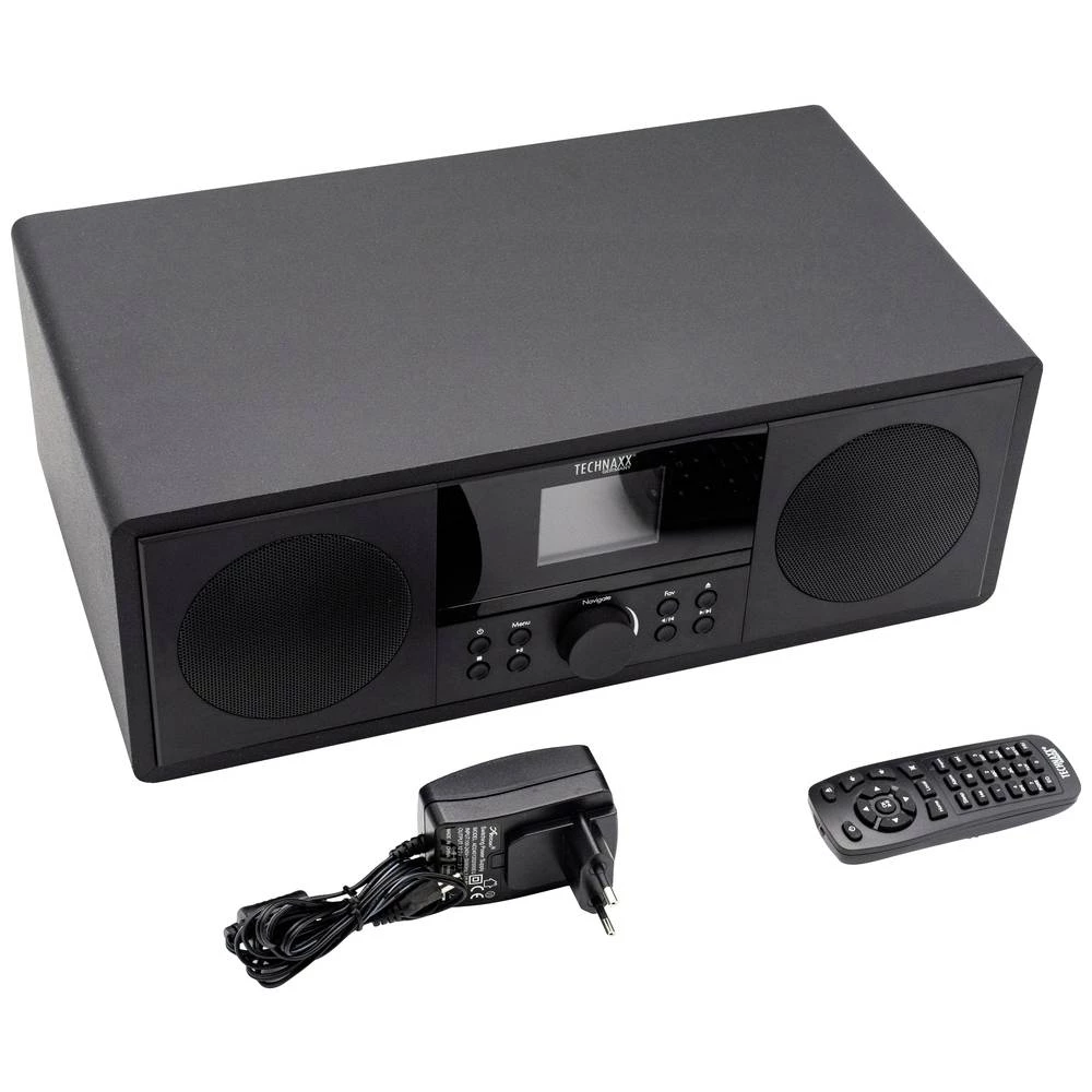 Technaxx TX-187 internet CD radio DAB+ (1012), FM, internet CD, AUX, Bluetooth®, radio snimač, USB, WLAN, internetski radio   uklj. daljinski upravljač crna slika