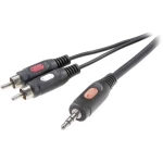 SpeaKa Professional-Činč/JACK audio priključni kabel [2x činč utikač - 1x JACK utikač 3.5 mm] 15 m crn