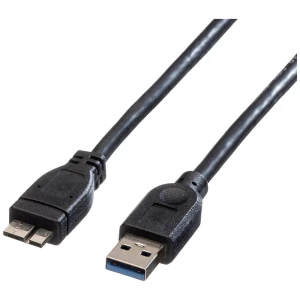 Roline USB kabel USB 3.2 gen. 1 (USB 3.0) USB-A utikač, USB Micro-A utikač 0.80 m crna sa zaštitom 11.02.8872 slika