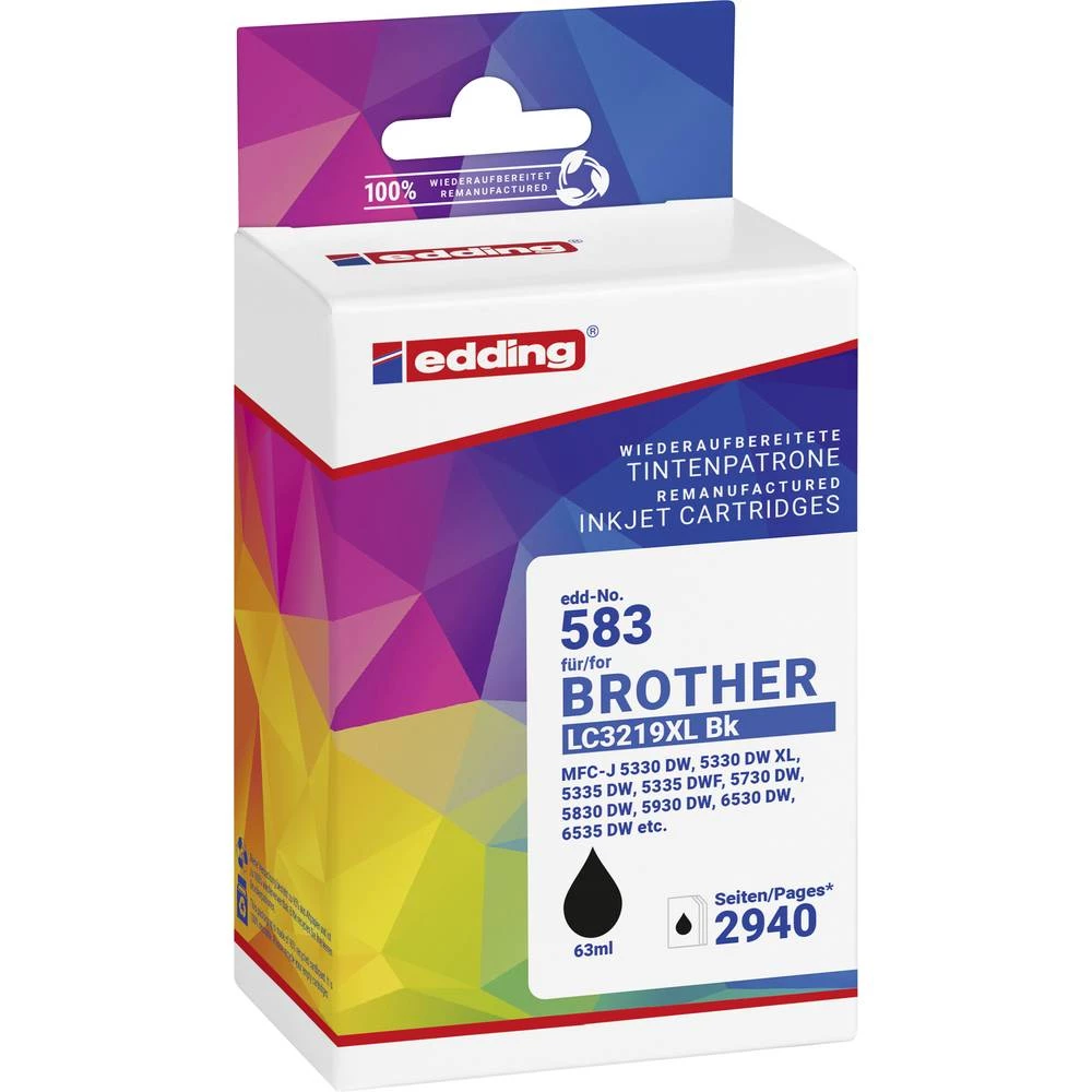 Edding tinta zamijenjen Brother LC-3219XLBK kompatibilan  crn EDD-583 18-583-01 slika