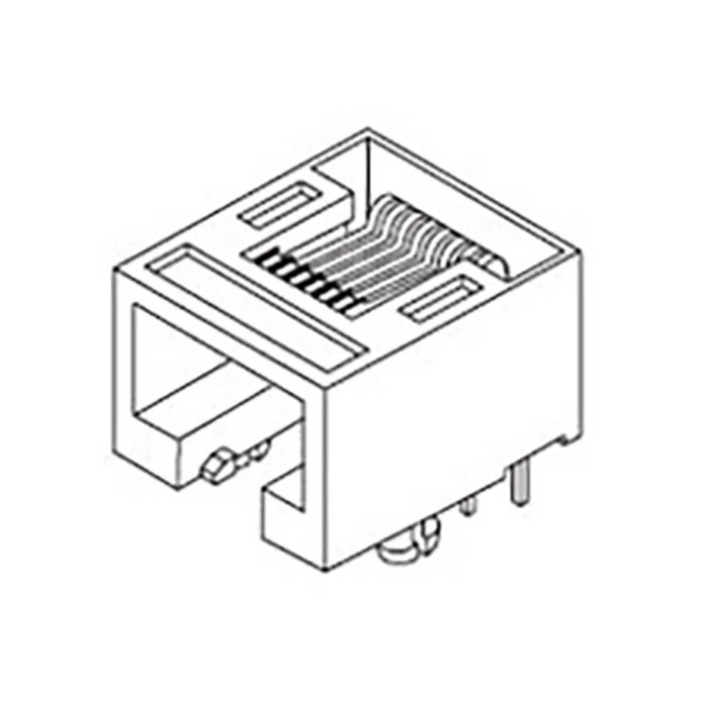 Molex 855035001 Modular Jack, Cat5e, Right-Angle, Through Hole, 8/8, Tray slika