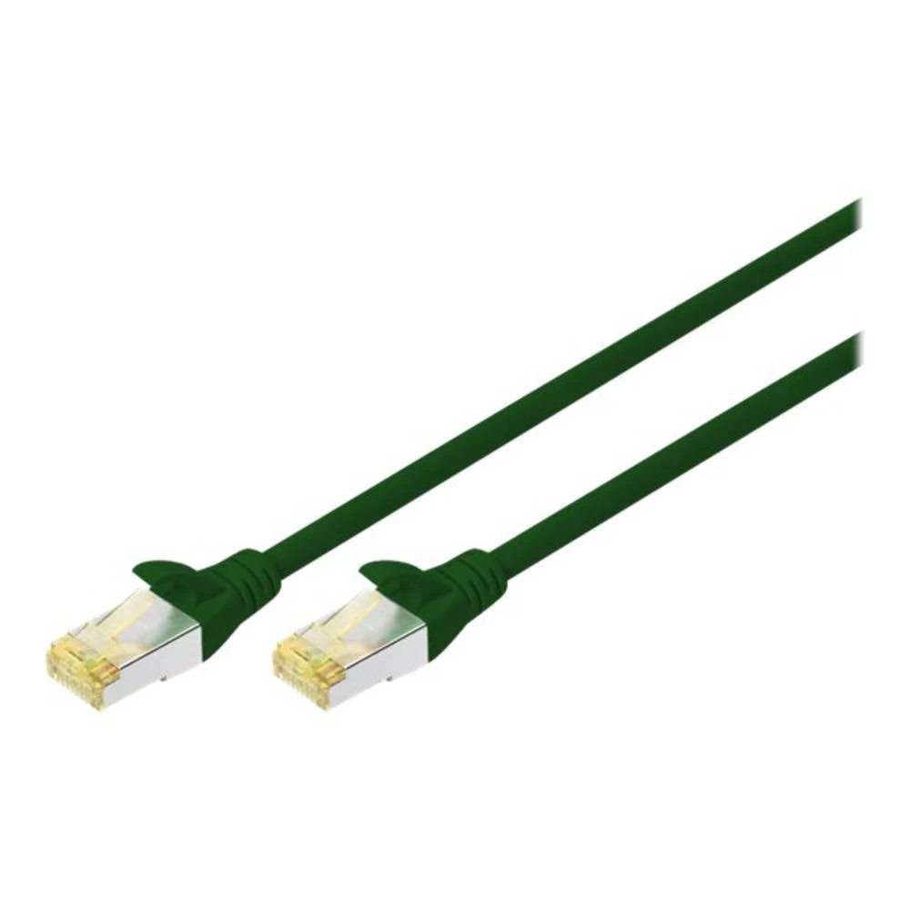 Digitus DK-1644-A-020-G-10 RJ45 mrežni kabel, Patch kabel  S/FTP 2 m zelena dvostruko zaštićen, vatrostalan, zaštićen s folijom, pletena zaštita, sa zaštitom, bez halogena 1 St. slika