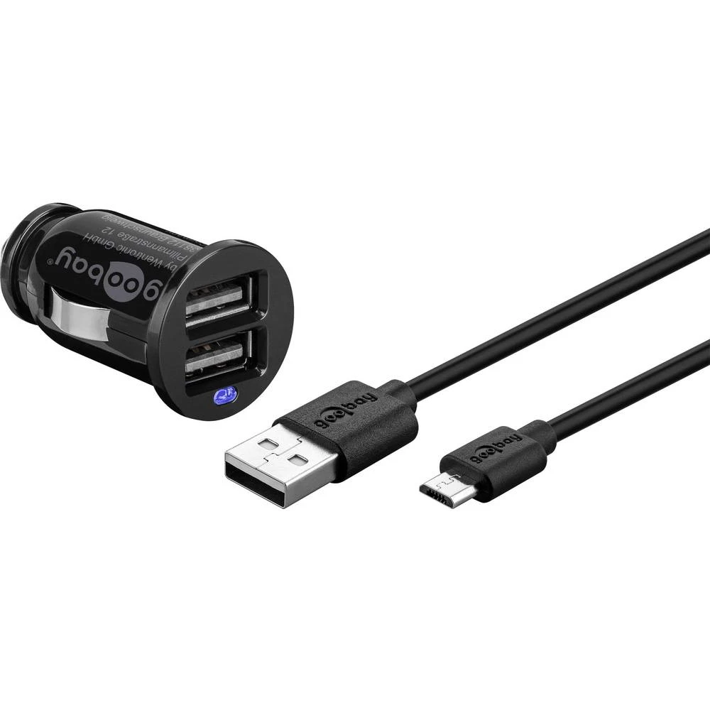 Goobay 71692 71692 USB punjač Osobno vozilo Izlazna struja maks. 2100 mA 2 x Ženski konektor USB 2.0 tipa A, Muški konektor USB slika