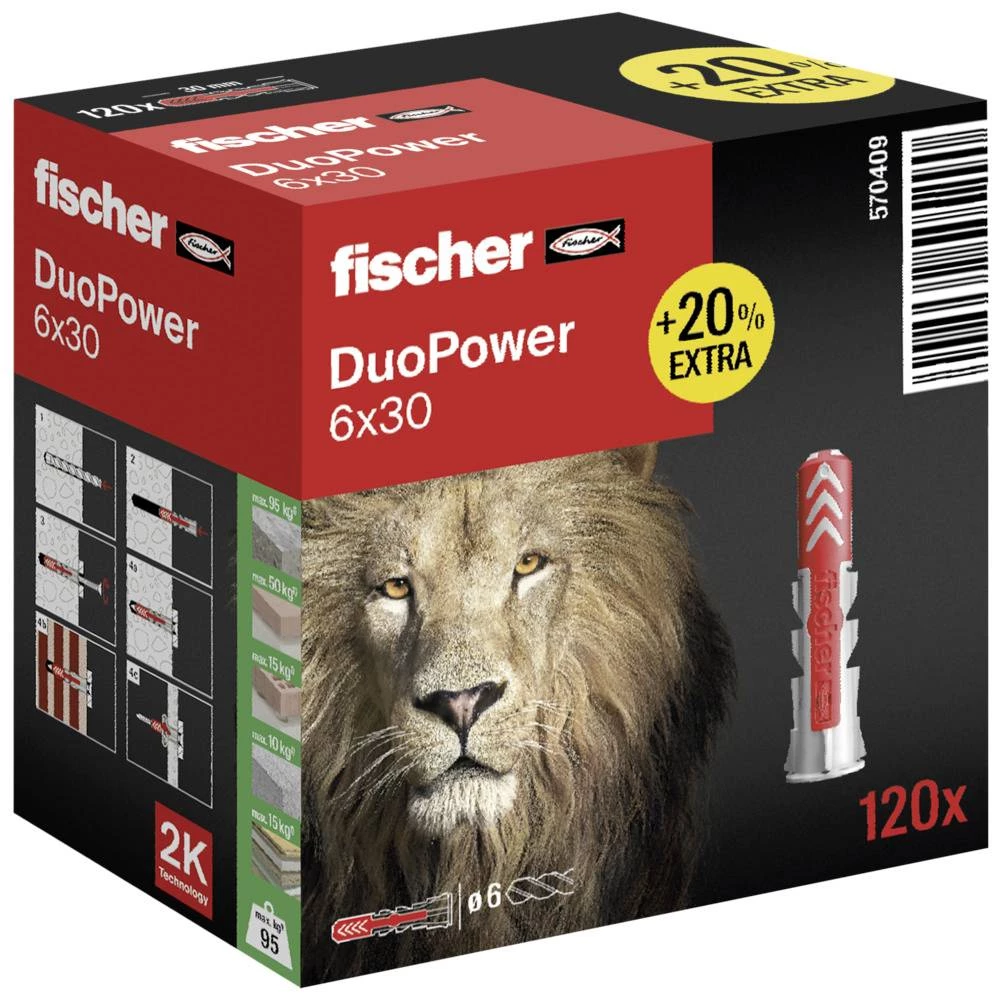 Fischer DUOPOWER 6 x 30 2-komponentna tipla 30 mm 6 mm 570409 120 St. slika