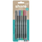 share  4-0006-6 fineliner crna, siva, plava boja, zelena, crvena, narančasta 0.4 mm 1 Set