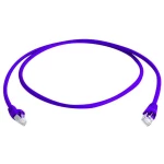 LAN (RJ45) Mreža Priključni kabel CAT 6A S/FTP 1 m Ljubičasta Vatrostalan, sa zaštitom za nosić, Dvostruko zaštićen, dvostruko z