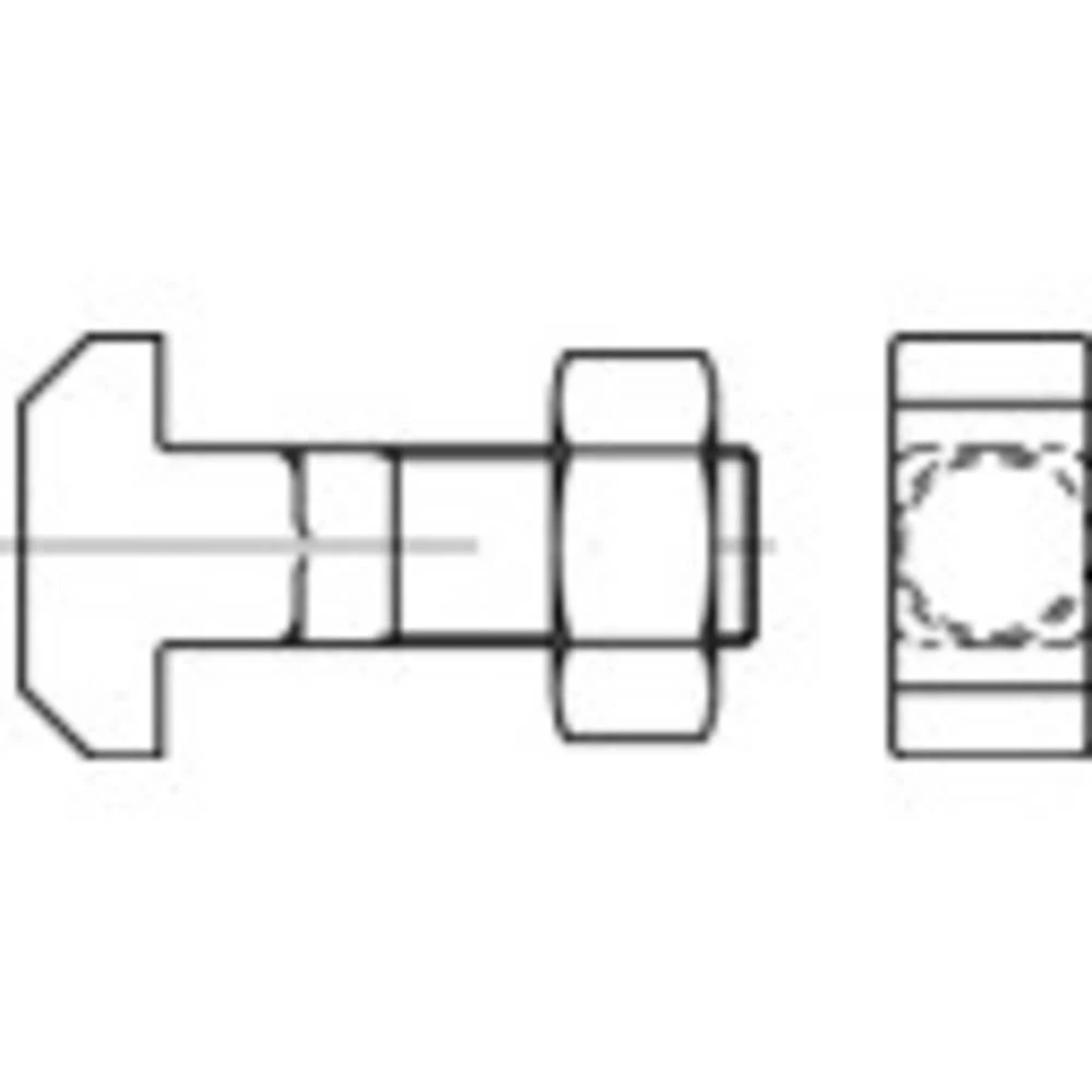 TOOLCRAFT TO-9974526 vijak s čekić glavom M20 160 mm kvadratni DIN 186 čelik 10 St. slika