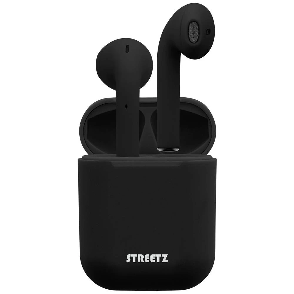 STREETZ TWS-0003  In Ear Headset Bluetooth® stereo crna  daljinski upravljač, slušalice s mikrofonom, kutija za punjenje slika