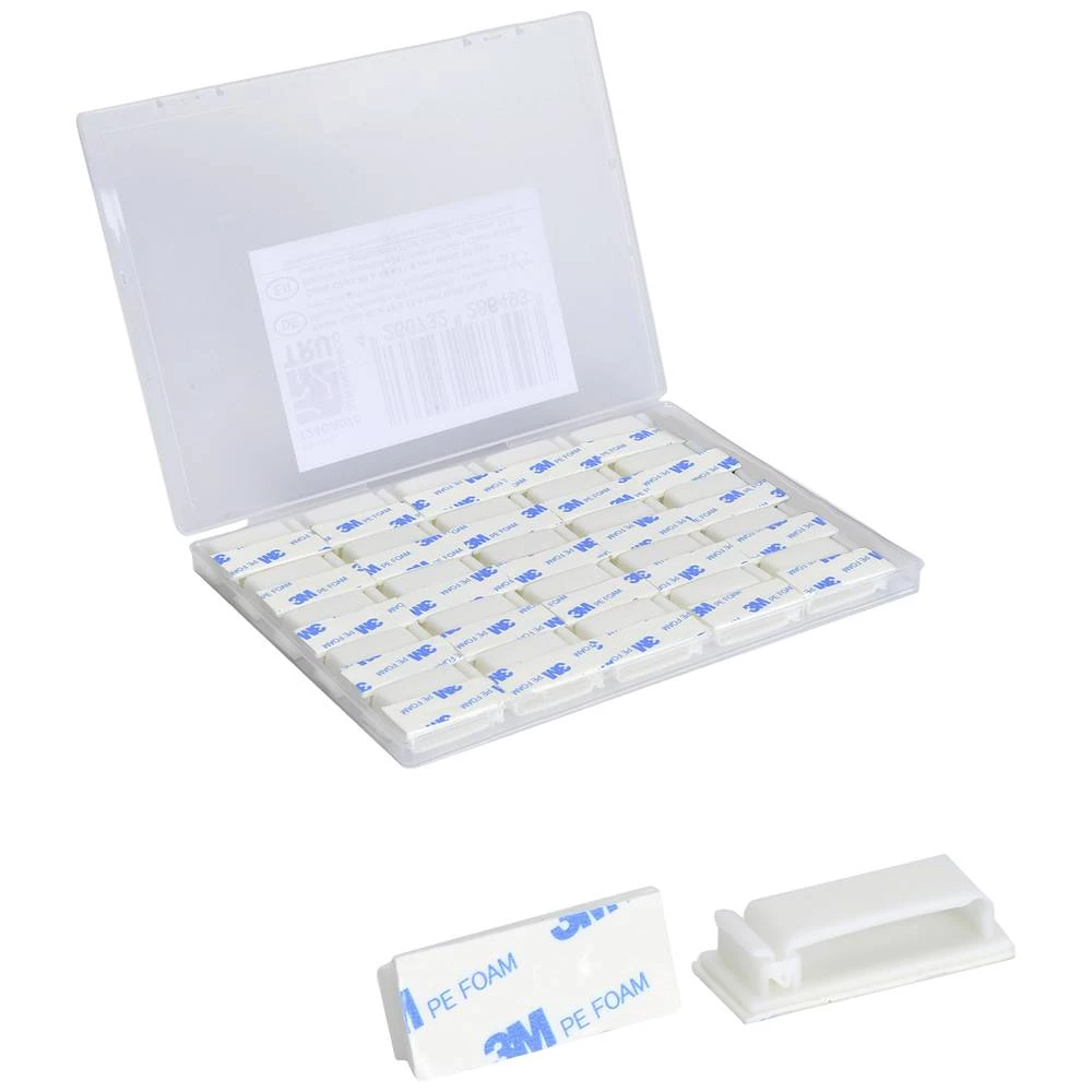 TRU COMPONENTS T24CA075 postolje samoljepljiva TC-12888572   za plosnati kabel, ponovno zatvoriv bijela 50 St. slika