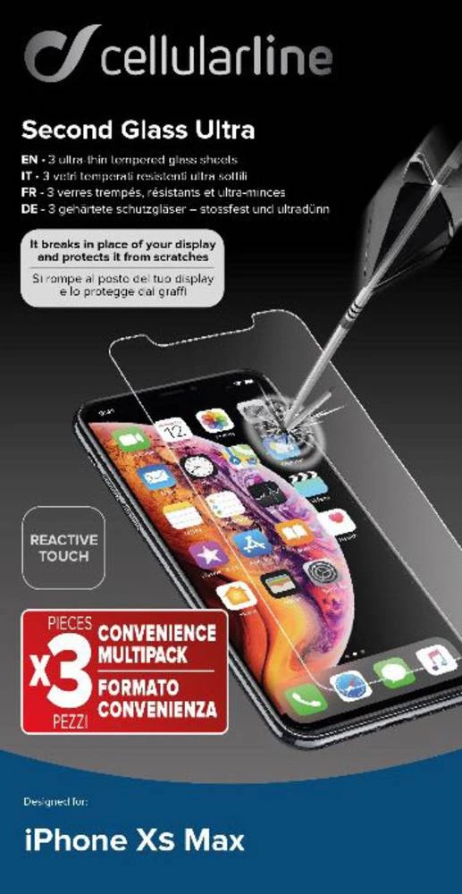 Cellularline Glass screen iPhone XS Max slika