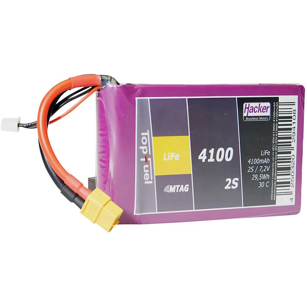 LiFe akumulatorski paket za modele 6.6 V 4100 Broj ćelija: 2 30 C Hacker Softcase XT60 slika