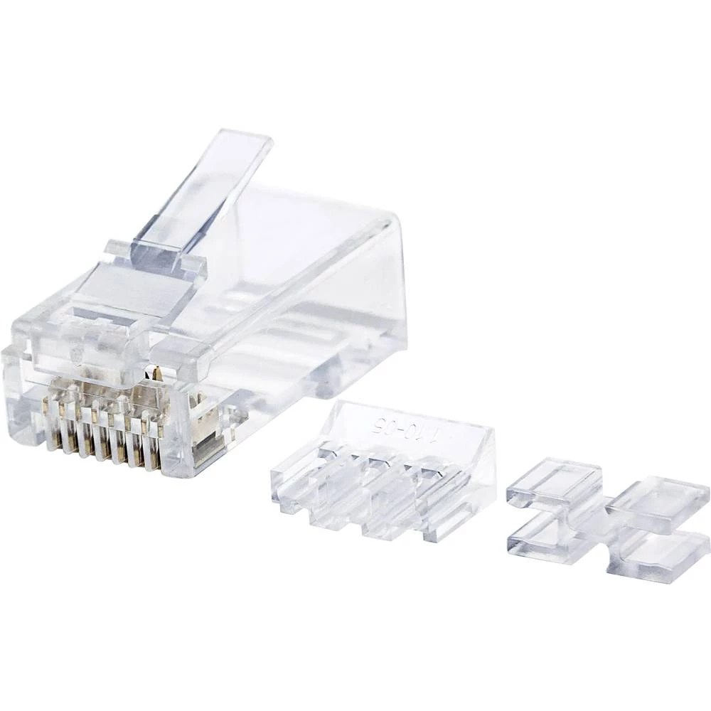 Intellinet 80-kutni Cat6A RJ45 modularni utikač UTP 2-točkovno spajanje žica za upletenu žicu 80 konektora u šalici 790666 Prozi slika