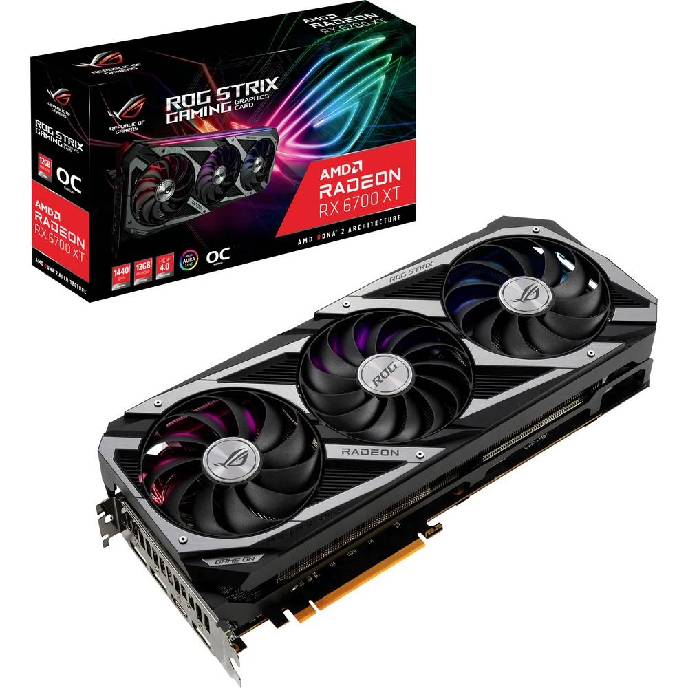 Asus grafička kartica AMD Radeon RX 6700 XT Strix Overclocked 12 GB GDDR6-RAM PCIe x16  HDMI™, DisplayPort RGB osvjetljenje, AMD FreeSync slika