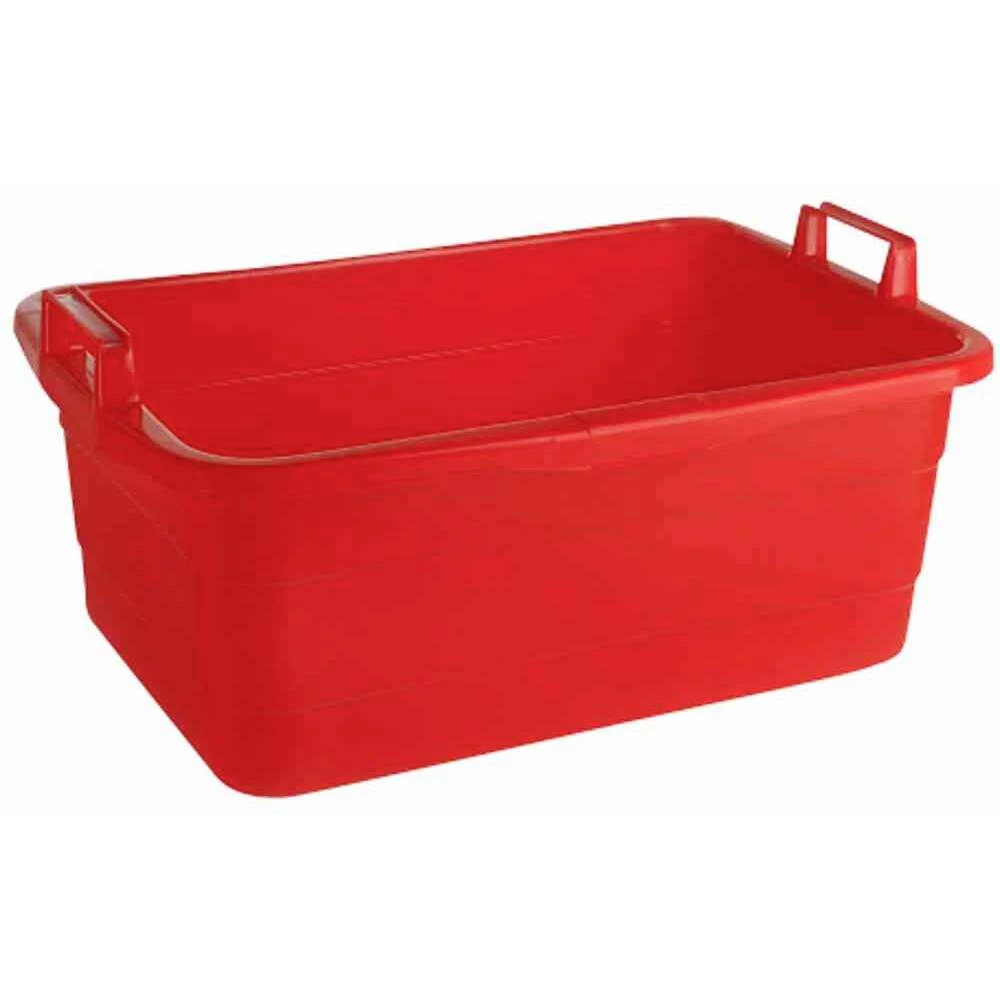 Četvrtasta kada 80 cm / 85 l crvene podignute ručke slika