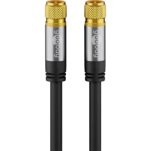 Antene, SAT Priključni kabel [1x Muški konektor F - 1x Muški konektor F] 5.00 m 135 dB Fleksibilan Crna Goobay slika