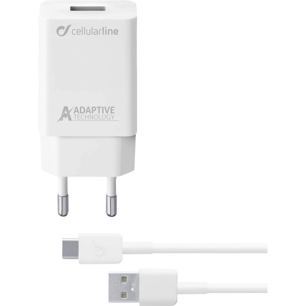 Cellularline ACHSMKIT15WTYCW 39229 USB punjač Utičnica Izlazna struja maks. 2400 mA 1 x Ženski konektor USB 2.0 tipa A, Muški ko slika