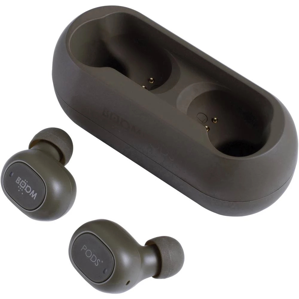 Bluetooth&reg; Naglavne slušalice Boompods Boombuds GO U ušima Slušalice s mikrofonom, Otporne na znojenje vojničko-zelena boja slika