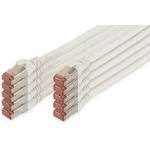 LAN (RJ45) Mreža Priključni kabel CAT 6 S/FTP 0.25 m Bijela Zaštićen s folijom, Sveukupno zaštićen, Sa zaštitom, Bez halogena, J