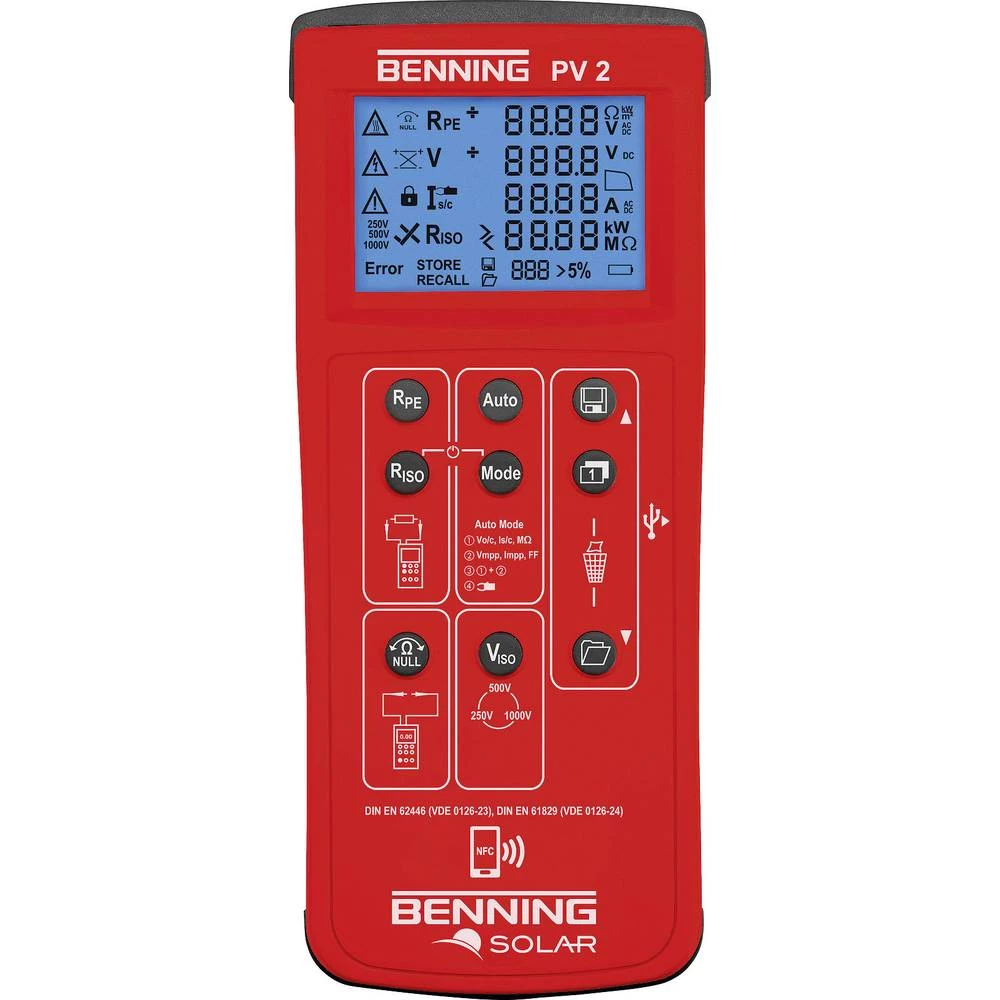 Benning PV 2 tester za instalacije Kalibriran po (ISO) VDE standard 0126 slika