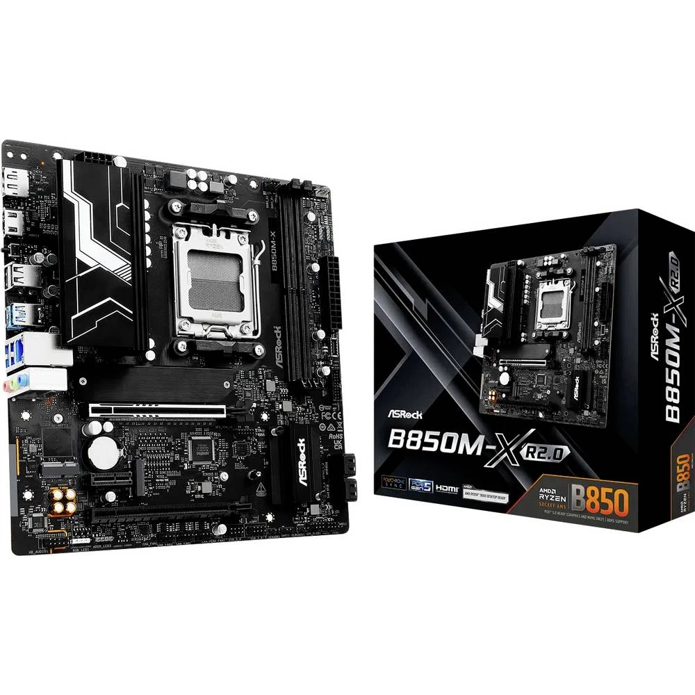 ASRock B850M-X matična ploča Baza AMD AM5 Faktor oblika (detalji) Micro-ATX Set čipova matične ploče AMD® B850 slika