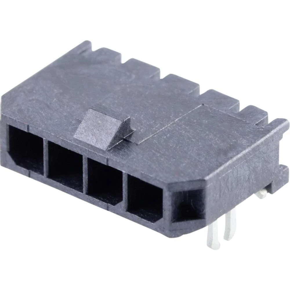 Molex 436500403 Micro-Fit 3.0 Right-Angle Header, 3.00mm Pitch, Single Row, 4 Circuits, with PCB Press-fit Metal Retentio slika