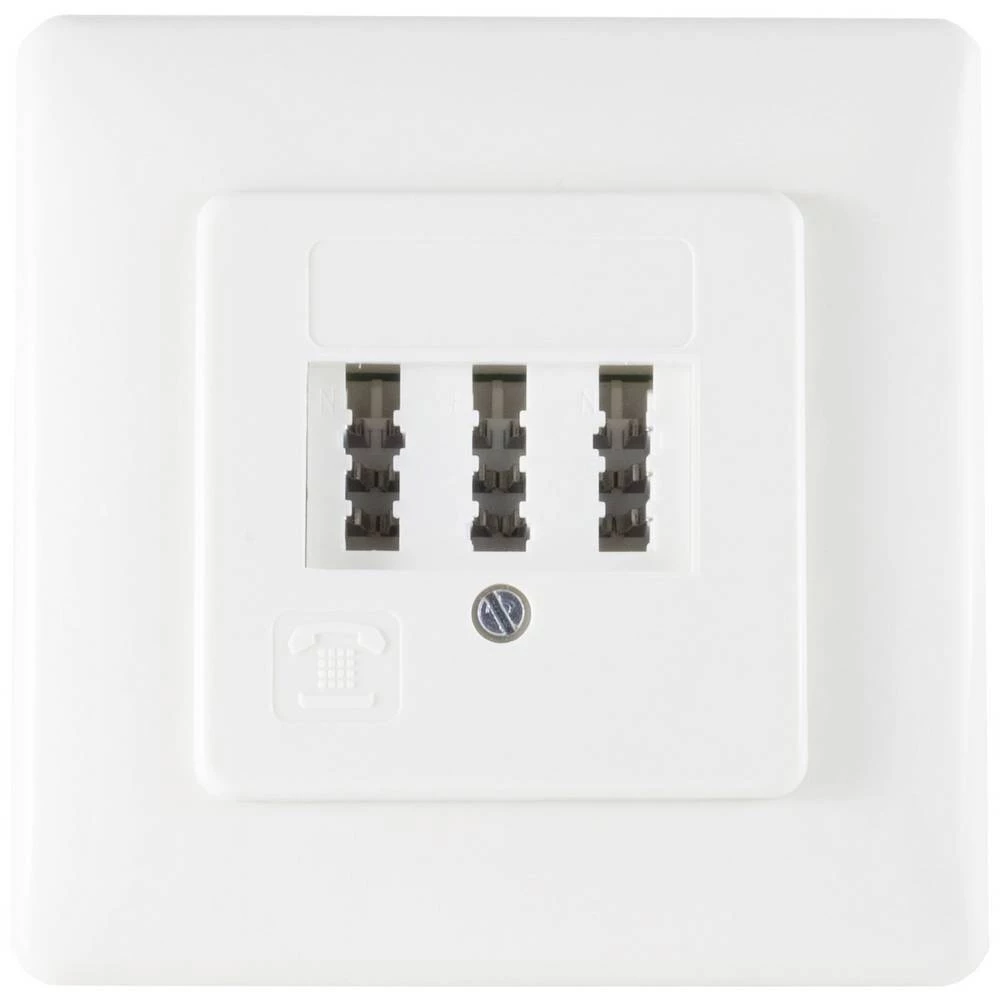 Shiverpeaks BASIC-S telefonska priključna kutija TAE NFN, s metalnim okvirom, čisto bijela, ugradbena Shiverpeaks  telefonska utičnica  telefon podžbukna bijela slika