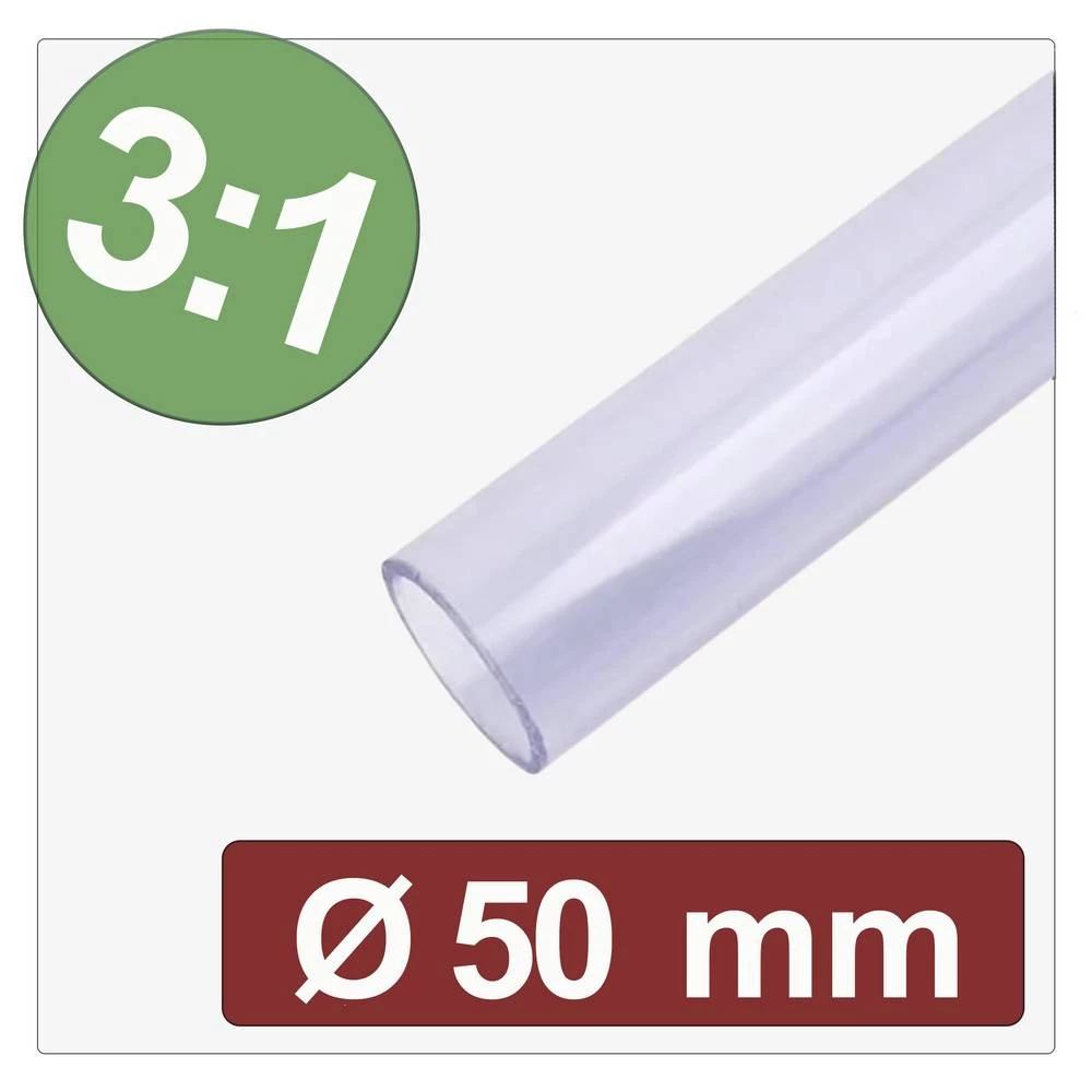 Quadrios 25CA651 skupljajuća cijev s ljepilomi prozirna 50 mm 16.7 mm Stopa skupljanja:3:1 Roba na metre slika