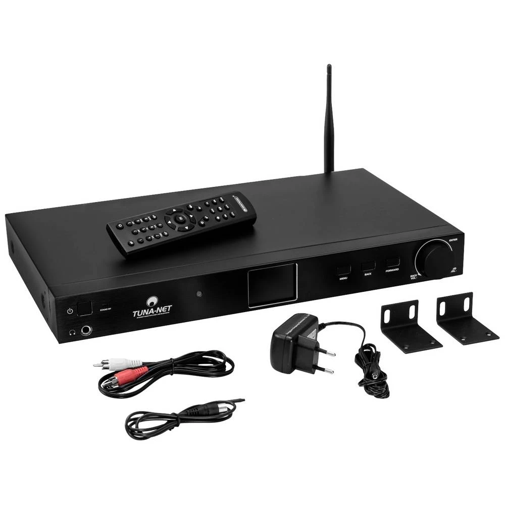 Omnitronic TUNA-NET internet stolni radio DAB+ (1012), internet, FM Bluetooth®, DAB+, LAN, internetski radio , WLAN  uklj. daljinski upravljač, podržava DLNA crna slika