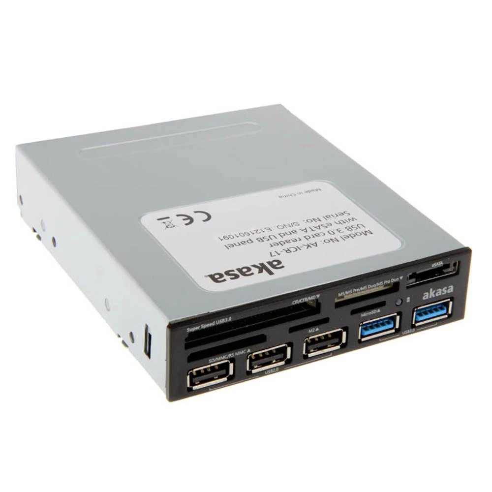 Akasa  AK-ICR-16  ugrađeni čitač memorijskih kartica    USB 2.0, USB 3.0  srebrna slika