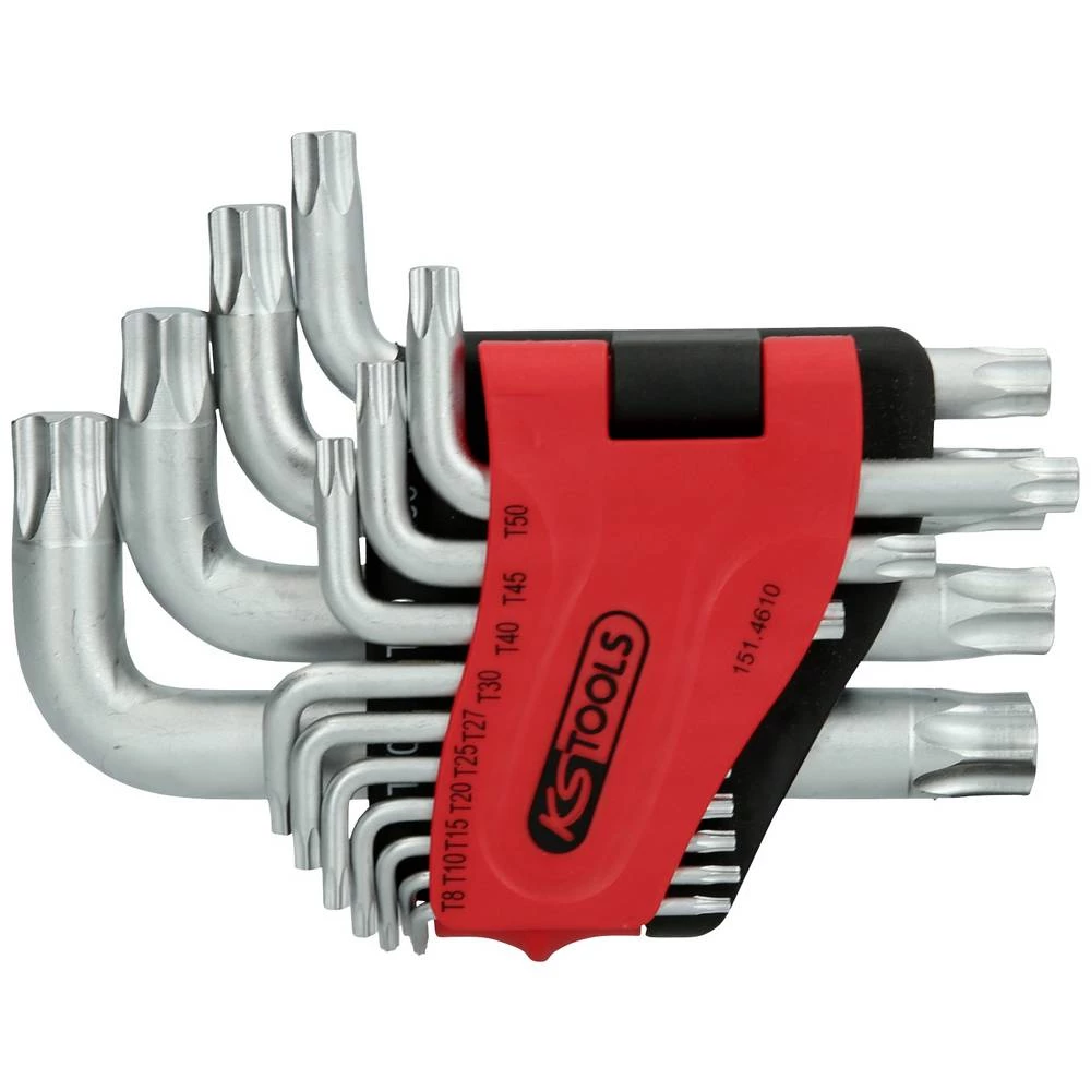 KS Tools 151.4610 TX komplet kutnih odvijača T 8, T 10, T 15, T 20, T 25, T 27, T 30, T 40, T 45, T 50, T 55, T 60, T 70 slika