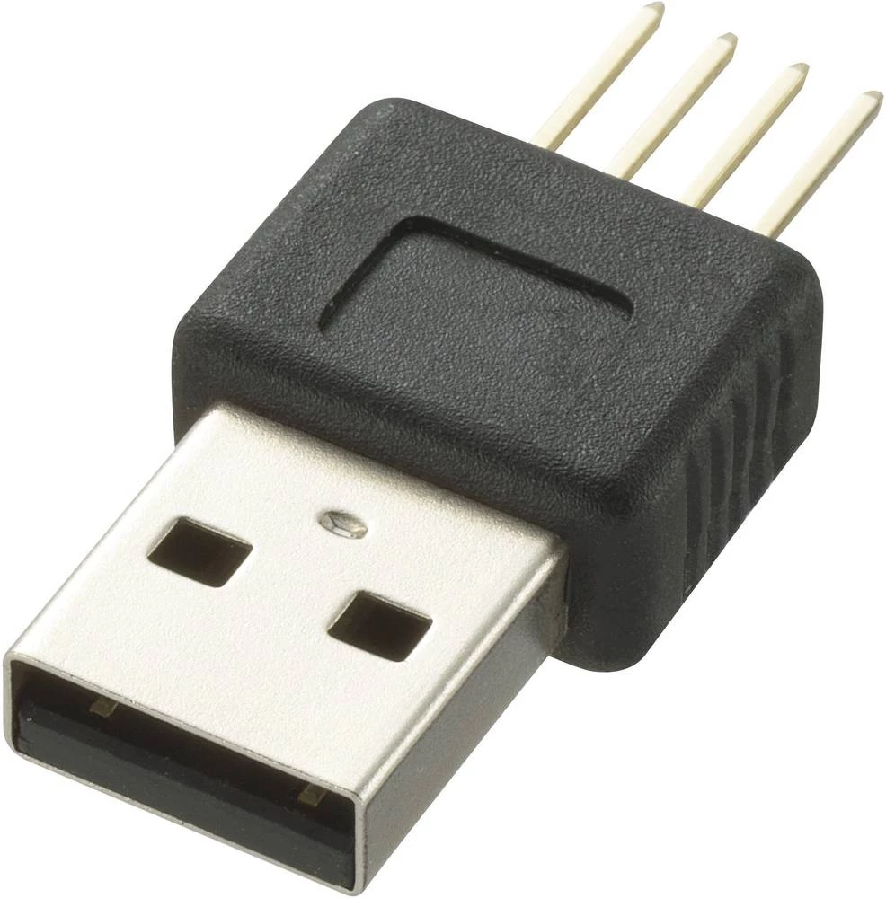 USB konektor, montaža na tiskanu pločicu, utikač, ravan, tip A USB-utikač tip A TRU COMPONENTS sadržaj: 1 kom. slika