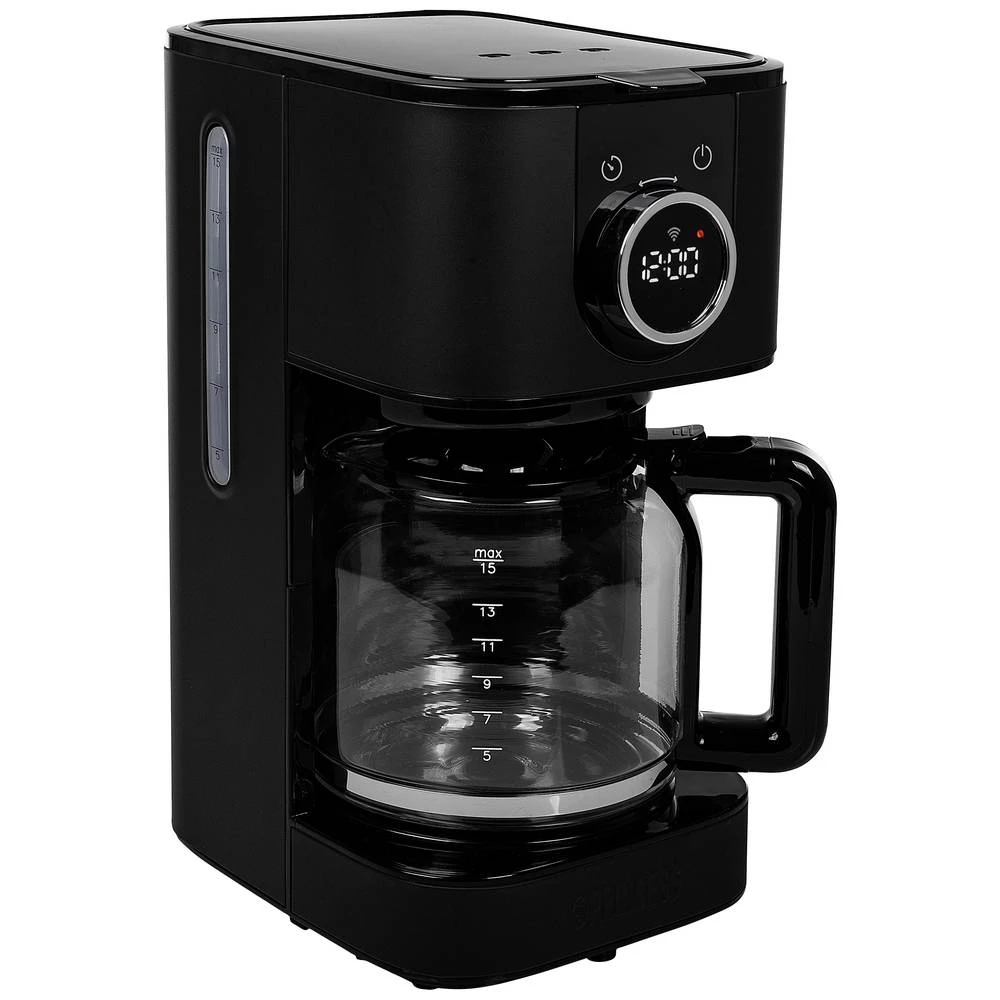 Plemeniti aparat za kavu od nehrđajućeg čelika u crnoj boji s WiFi vezom i mjeračem vremena Princess 246060 aparat za kavu crna  Kapacitet čaše=10 upravljivanje preko aplikacije slika