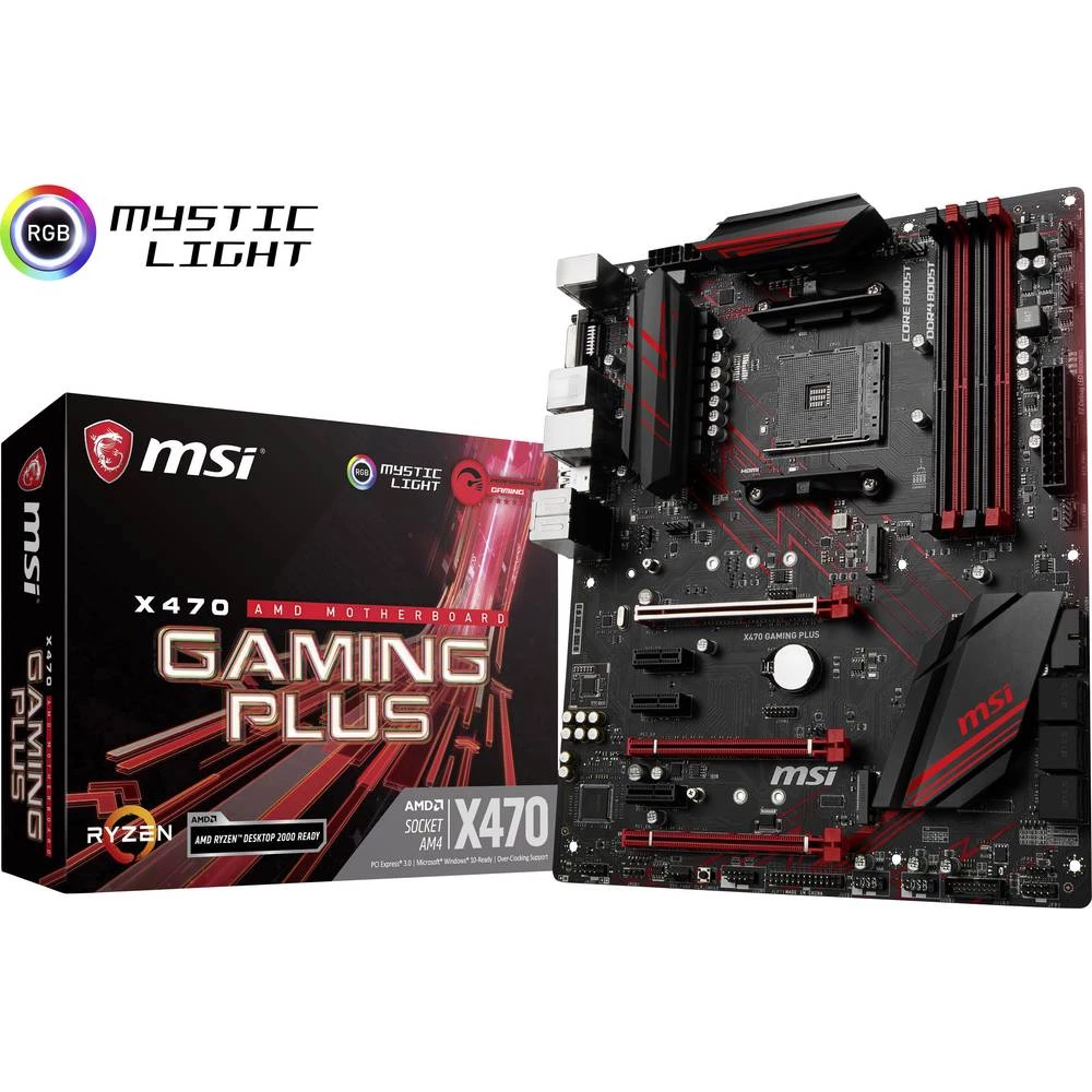 Matična ploča MSI Gaming X470 Gaming Plus Baza AMD AM4 Faktor oblika ATX Set čipova matične ploče AMD&reg; X470 slika