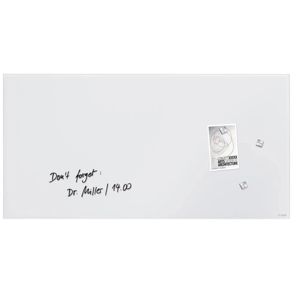 Sigel magnetska ploča od stakla (Š x V) 910 mm x 460 mm super bijela GL546 slika