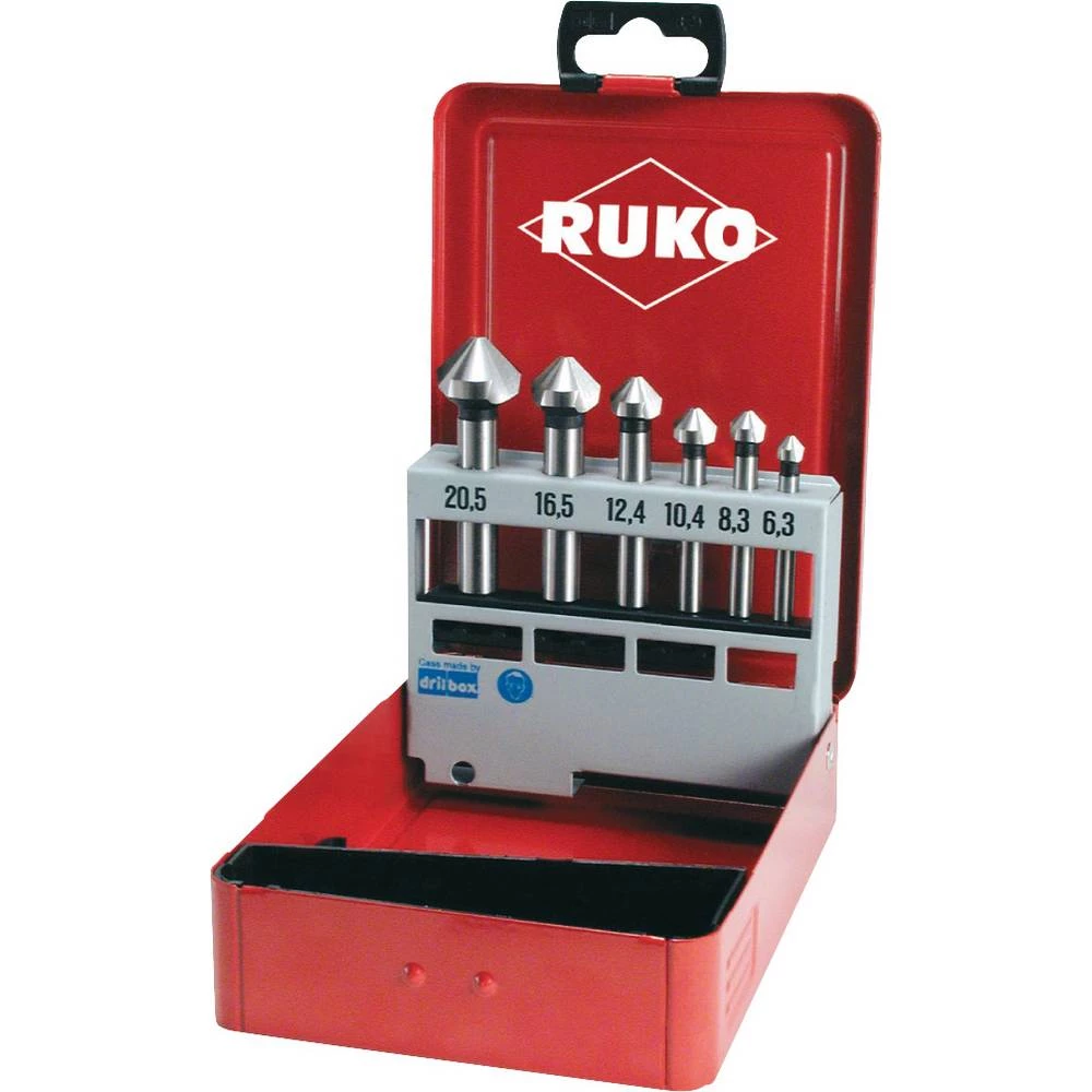 RUKO 102152 konično glodalo-komplet 6-dijelni 6.3 mm, 8.3 mm, 10.4 mm, 12.4 mm, 16.5 mm, 20.5 mm hss 1 Set slika