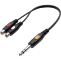 SpeaKa Professional SP-7870268 utičnica / Cinch audio y-adapter [1x 6,3 mm banana utikač - 2x ženski cinch konektor] cr slika