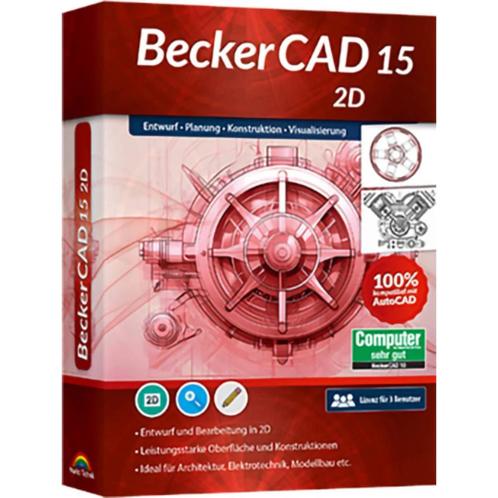 Markt & Technik 81493 BeckerCAD 15 - 2D puna verzija 3 licence Windows CAD softver slika