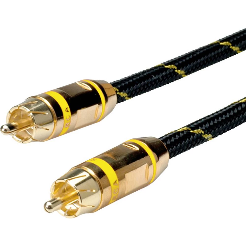 Roline Cinch video priključni kabel [1x muški cinch konektor - 1x muški cinch konektor] 5.00 m crna/zlatna slika