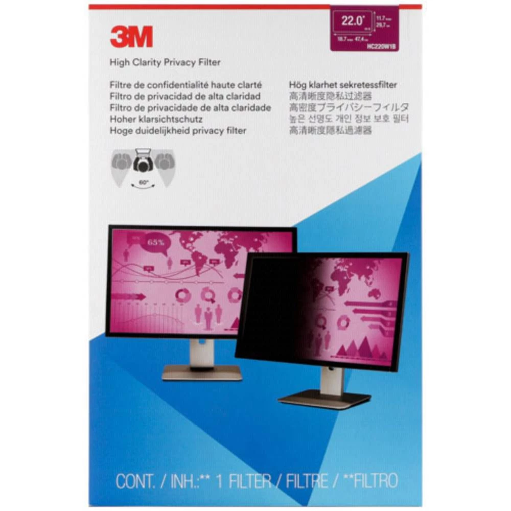 3M HC220W1B Folija za zaštitu zaslona 55.9 cm (22 ") Format slike: 16:10 7100138481 Pogodno za model: Univerzalno slika