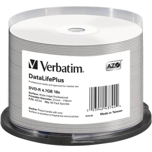 DVD-R prazan 4.7 GB Verbatim 43744 50 ST Vreteno Za tiskanje slika