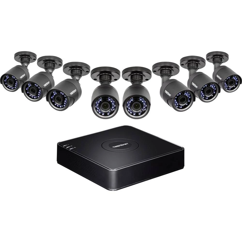 Žičani IP-Set sigurnosne kamere 8-kanalni Sa 8 kamera 1920 x 1080 piksel TrendNet TV-DVR208K slika