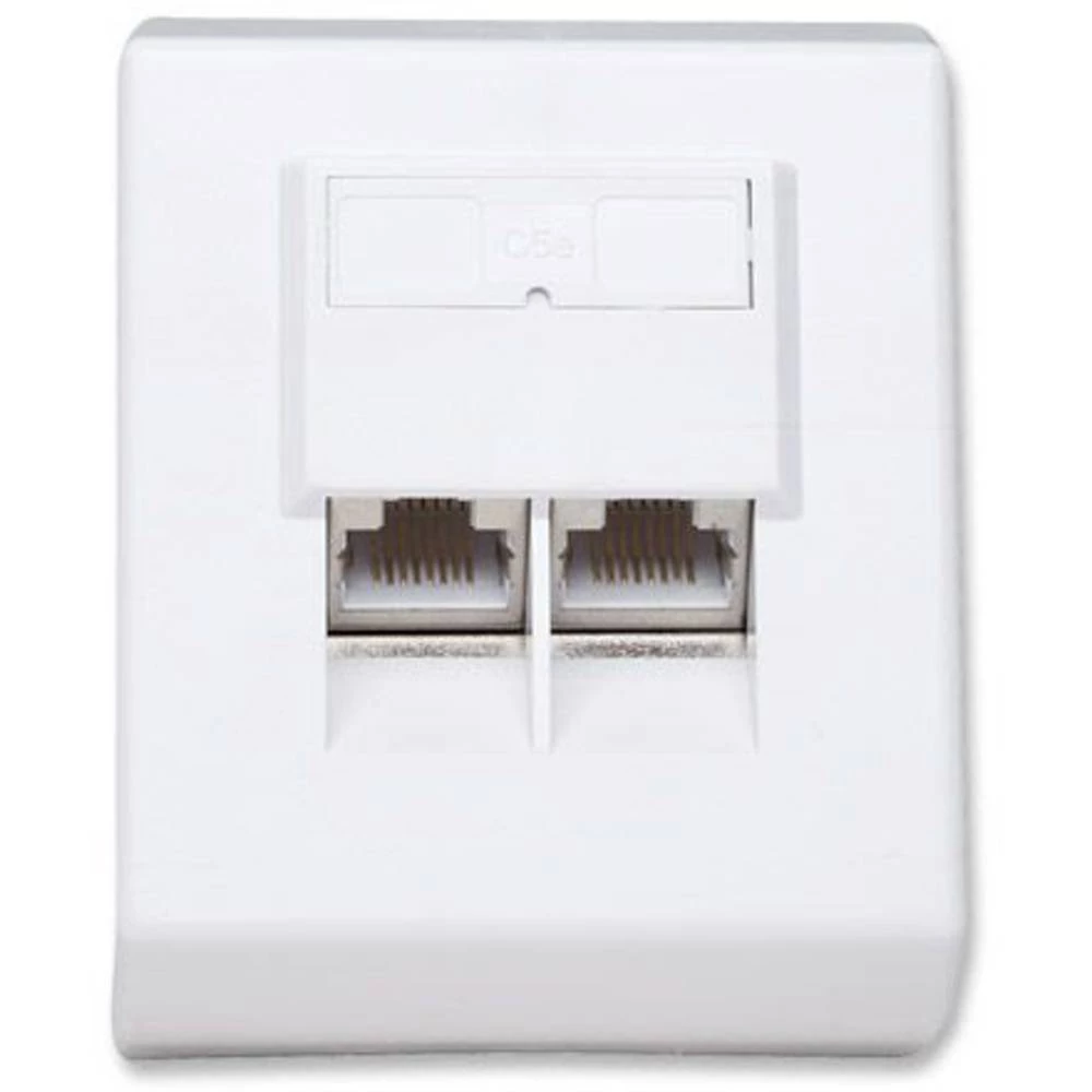 Mrežna utičnica Nadžbukna CAT 5e 2 ulaza Intellinet Bijela slika